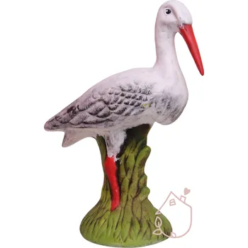 Zahradní dekorace Čáp z keramiky Čenda stojící