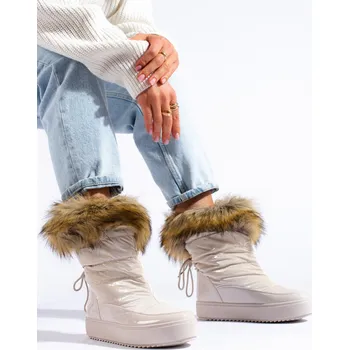 Dámská zimní obuv Moderní dámské zlaté sněhule platforma 36