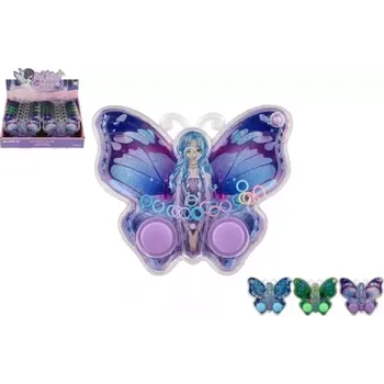 Hlavolam Teddies Vodní hra hlavolam 13x11cm plast motýl 3 barvy 12 ks v boxu