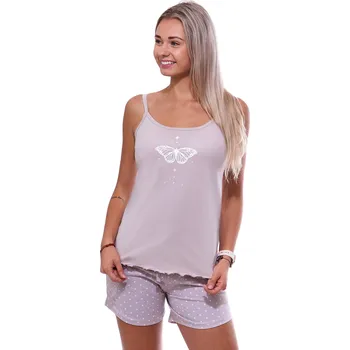 Dámské pyžamo pyžamo pro ženy či dívky s krátkou nohavicí 1B2095 hnědá l