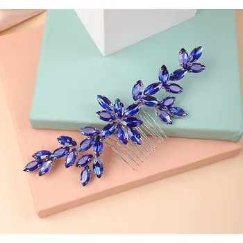 Souprava šperků B-TOP Slavnostní vlasový hřeben s modrými krystaly