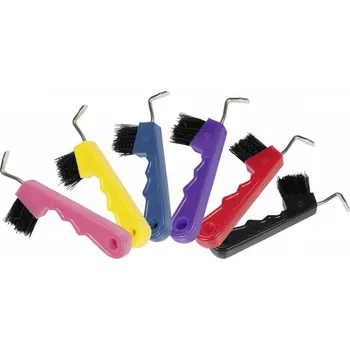 Pro koně Háček na kopyta s kartáčkem HKM mix barev