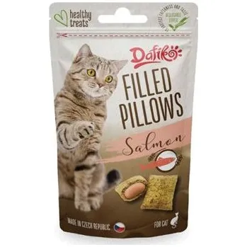 Pamlsek pro kočku Dafíko plněné polštářky pro kočky lososové 40g