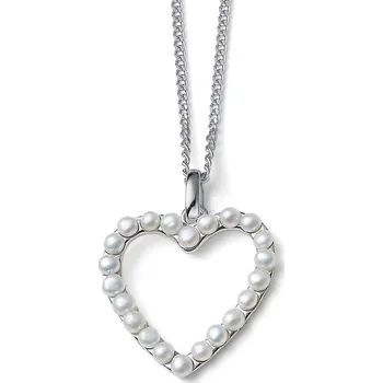 Náhrdelník Oliver Weber Romantický stříbrný náhrdelník Srdce z perel Dive Pearl 61172 (řetízek, přívěsek) + 2 měsíce na vrácení zboží