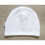 AMÁLKA Dvojitá bavlněná bílá čepička, květinka Velikost: 62-68