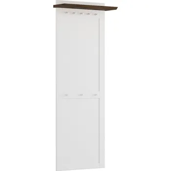 Věšák Massivo.cz Věšákový panel Marone Elite s policí, dekor bílá-hnědá, masiv, borovice