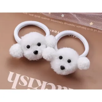 Čelenka B-TOP Dětské gumičky do vlasů Bílý Pudl - 2 ks