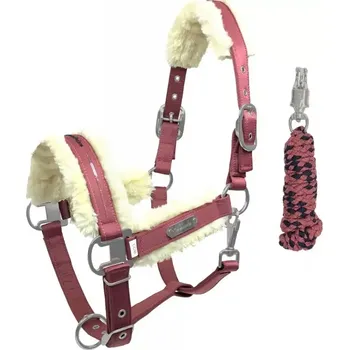 Ohlávka a vodítko Spooks Roxie cob tmavě růžová