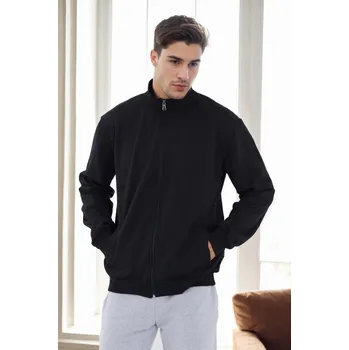 Dámský svetr 56777 Dewberry Zippered Mens Cardigan-BLACK dewberry černá 2972267