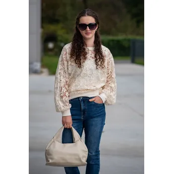 Kabelka Kabelka kůže do ruky 1287 Itálie barva: béžová