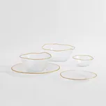 Miska, zlato/bílá, 30 cm