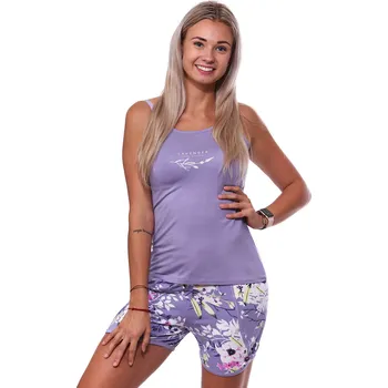 Dámské pyžamo Světle fialové květinové jemné luxusní pyžamo pro ženy či dívky 1D1368 fialová s