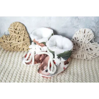 Capáčky AMÁLKA Zateplené bačkůrky, zvířátka v lese, fleece Velikost: 68-80