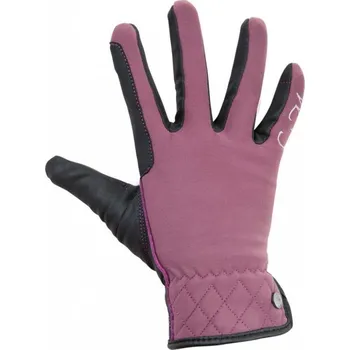Jezdecké rukavice Rukavice HKM Velluto softshell XXS vínová