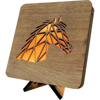 Lampička Li-Go "Hlava koně" lampa 19x19cm provedení povrchu: dub světlý