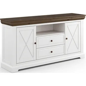 Komoda Massivo.cz Komoda Marone Elite 2.2, dekor bílá-hnědá, masiv, borovice