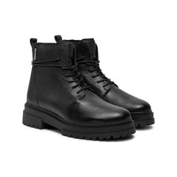 Dámské kozačky Kozačky Tommy Hilfiger Th Chunky Tl Lace Up Boot FM0FM05270 Černá 41