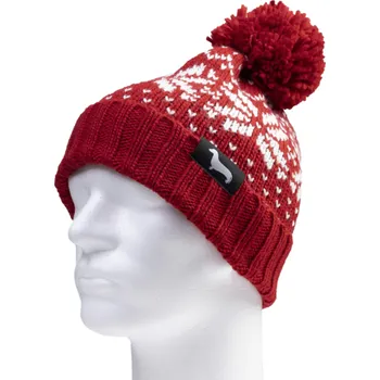 Čepice KAŠMIR Klasický pletený zimní kulich Norway s bambulí ZN03 red