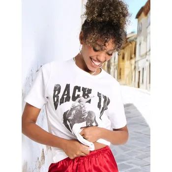 Sinsay - Tričko s potiskem - bílá - ZA558-00X - ZA558-00X-XXS