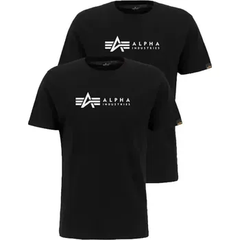 Pánské tričko Alpha Industries Alpha Label T 2 Pack (black) triko S