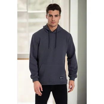 Pánská mikina 34605 Dewberry Kangaroo Pocket Hoody Mens Sweatshirt-ANTHRACITE dewberry šedá 2976640
