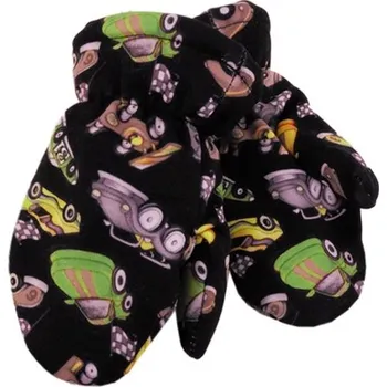 Rukavice ROCKINO Dětské zateplené rukavičky fleece auta, černé Velikost: vel.1