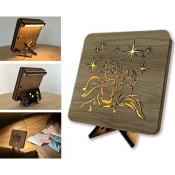 Lampička Li-Go "Malý princ" lampa 19x19cm provedení povrchu: dub světlý