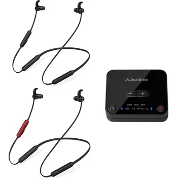 Sluchátka Avantree HT41866 Bezdrátová sluchátka pro poslech televize (sada 2 kusů) s Bluetooth vysílačem, individuální ovládání hl 6945624903488
