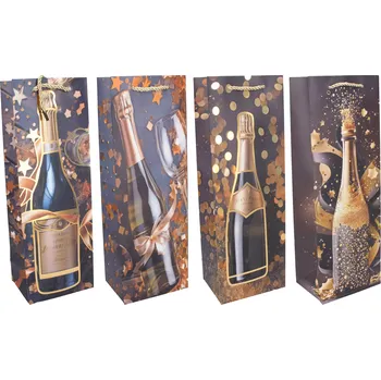 Dárková taška Dárková taška na láhev M 35x12x9 cm VÁNOCE