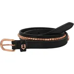 Pásek Equestro kožený Clincher 70cm černá/rosegold