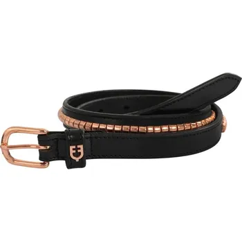Opasek Pásek Equestro kožený Clincher 70cm černá/rosegold
