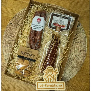 Dárkový potravinový koš Dárkový balíček s klobásky menší č.2