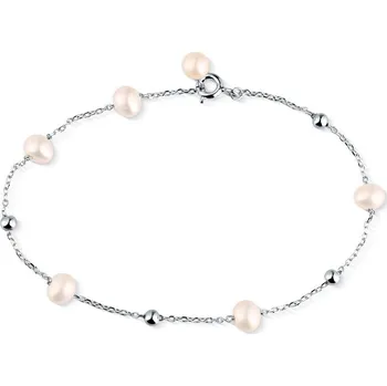 Náramek JVD Krásný stříbrný náramek s říčními perlami SVLB0761SD2P118 + 2 měsíce na vrácení zboží