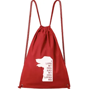 DOBRÝ TRIKO Bavlněný batoh I love my dog Barva: Červená