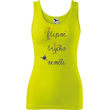 DOBRÝ TRIKO Dámské tílko s potiskem Ftipné tričko Velikost: XL, Barva: Limetková