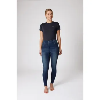 Jezdecké kalhoty Rajtky Horze džínové full grip Kaia 34 modrá