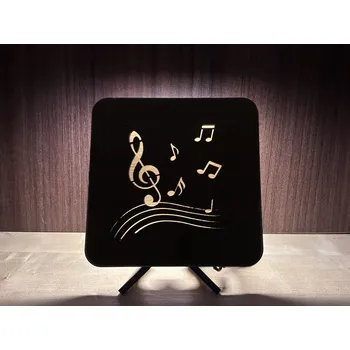 Lampička Li-Go "Noty" lampa 19x19cm provedení povrchu: dub světlý