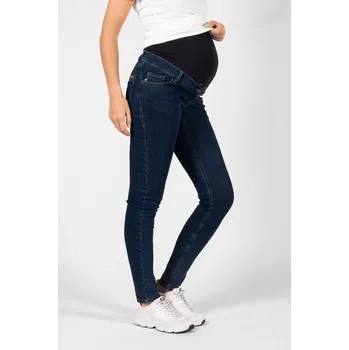 Těhotenská móda Těhotenské džíny Authentic – tmavě modré, zkrácená délka „30“, bavlna Velikost: 32