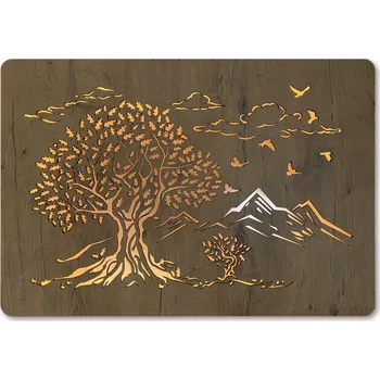 Obraz Li-Go "Dva duby" světelný obraz s baterií 90x62cm varianta: ovládání na obraze bez dálkového ovladače, provedení: dub světlý