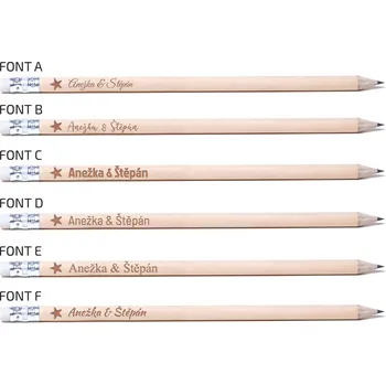 Grafitová tužka Tužka hvězdička Barva: Přírodní, Písmo: Font B