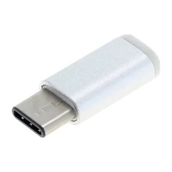 Datový kabel OTB Adaptér z MicroUSB na USB-C, stříbrný