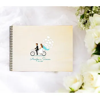 Svatební dřevěné fotoalbum tandemové kolo Počet listů: 50 listů +60Kč