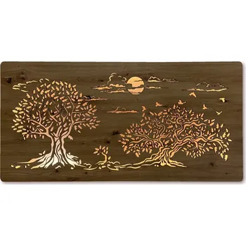 Obraz Li-Go "Tři duby" světelný obraz s baterií 120x60cm varianta: ovládání na obraze bez dálkového ovladače, provedení: dub světlý