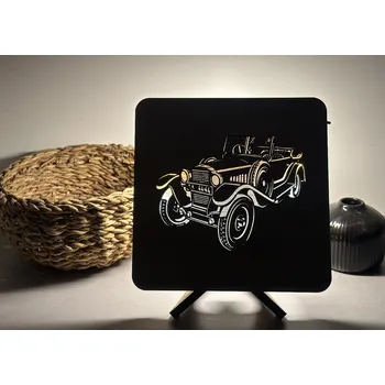 Lampička Li-Go "Veterán" lampa 19x19cm provedení povrchu: dub světlý