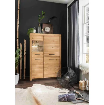 Knihovna Dubová vitrína PEDRO II levá z masivu