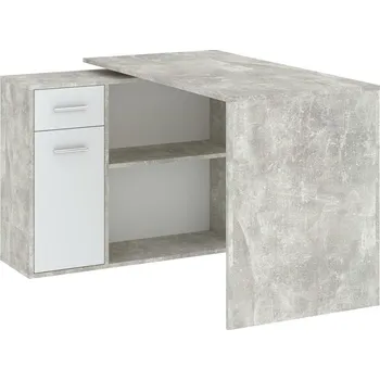 Psací stůl Psací stůl 1D1S SORIA beton/bílá