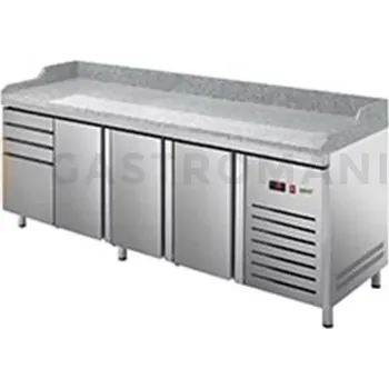 Chlazený stůl na pizzu 800 mm CZ 400x600 mm 2542x800x850 mm | ASBER, ETP-8-250-34 HC GR