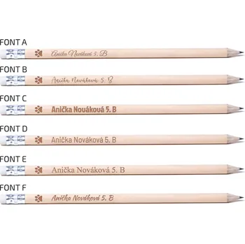 Grafitová tužka Tužka tlapka Barva: Přírodní, Písmo: Font F
