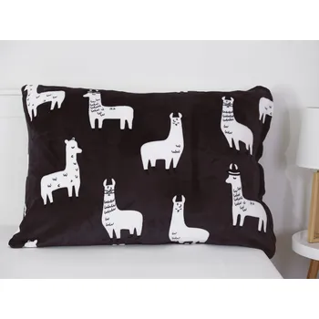 Bytový textil Povlak na polštář mikroplyš 70 × 90 cm – Lama šedé
