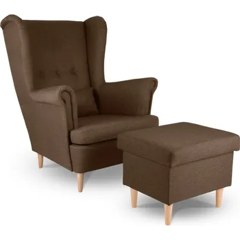 Křeslo Recenze Pineo Norm + taburet s úložným prostorem masiv